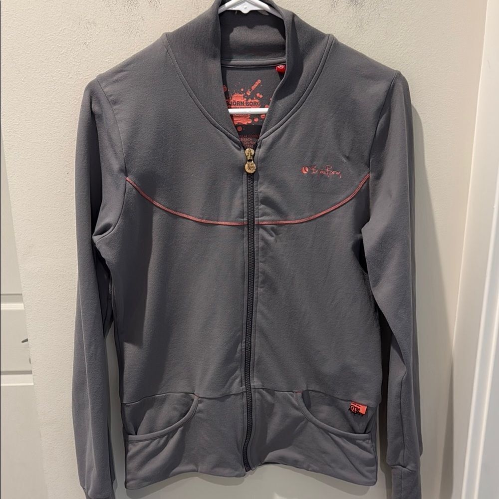 Bjorn Borg Gray Jacket Orange Trim size medium